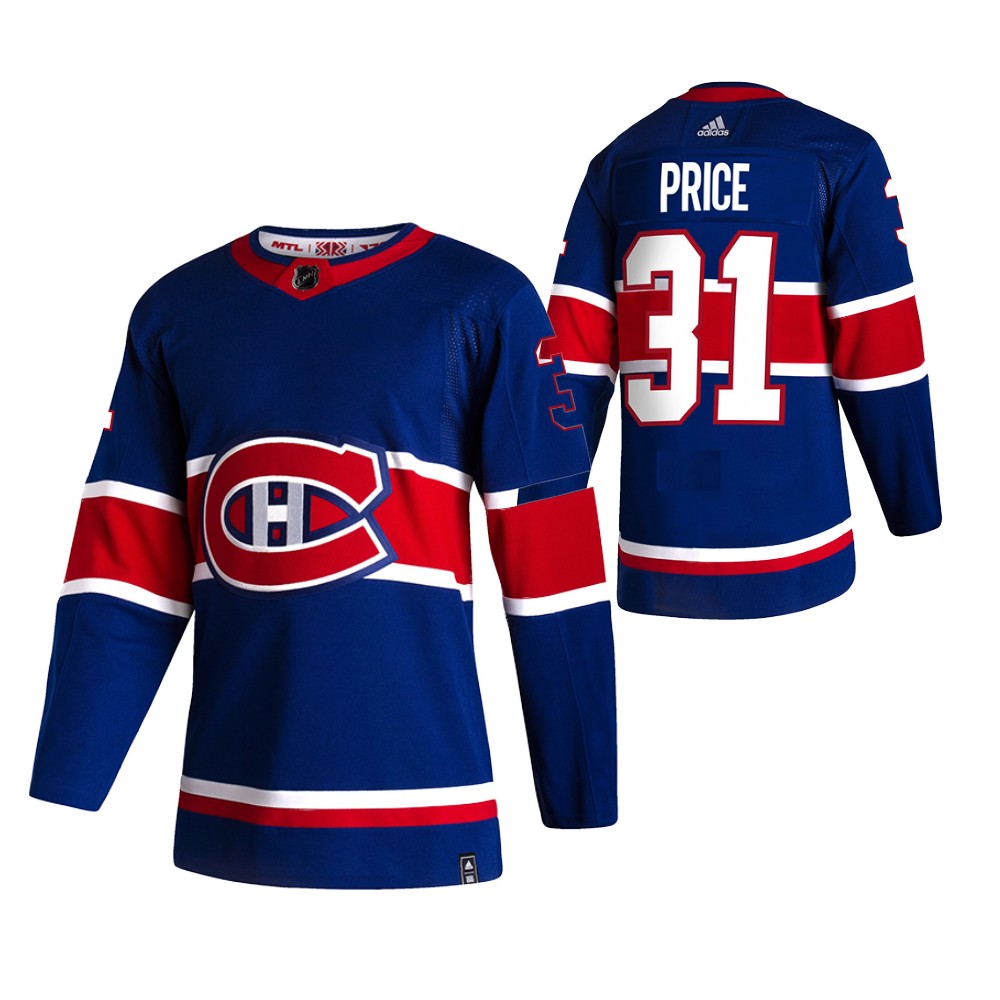 Cheap 2021 Adidias Montreal Canadiens 31 Carey Price Blue Men Reverse Retro Alternate NHL Jersey